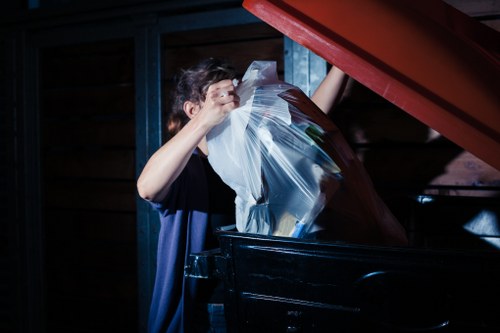 Professional waste clearance team at a Wembley construction site