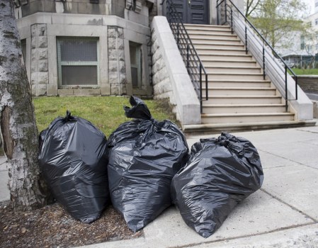Residential rubbish removal service at work